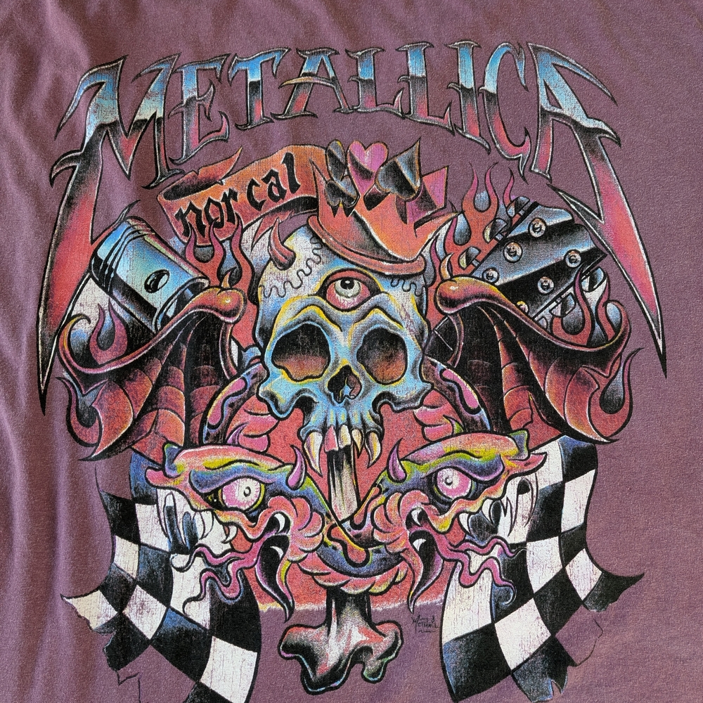 Metallica Flame Skull Band T Shirt 2XL - Picture 10 of 11